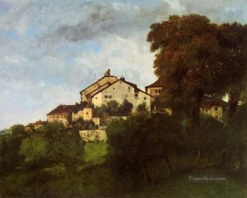 The Houses of the Chateau d Ornans Realist painter Gustave Courbet Oil Paintings